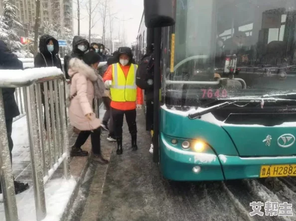 公交车上的雪柔：城市交通与冬季景色交织下的温暖瞬间与人文关怀的深度思考